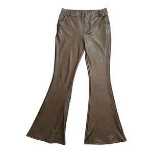 Ellie & Kate faux leather flare pants size medium